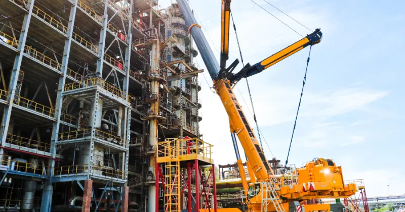 Construction site and modern infrastructure
